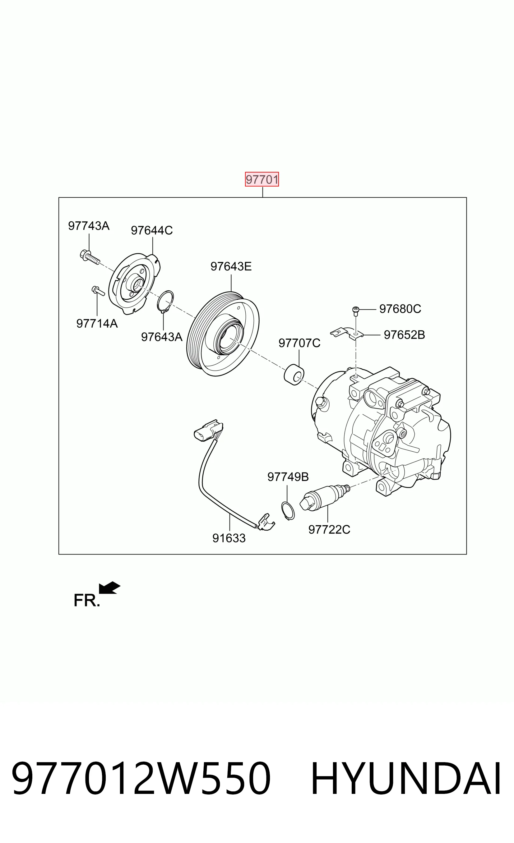 Compresor de aire acondicionado 977012W550 HYUNDAI