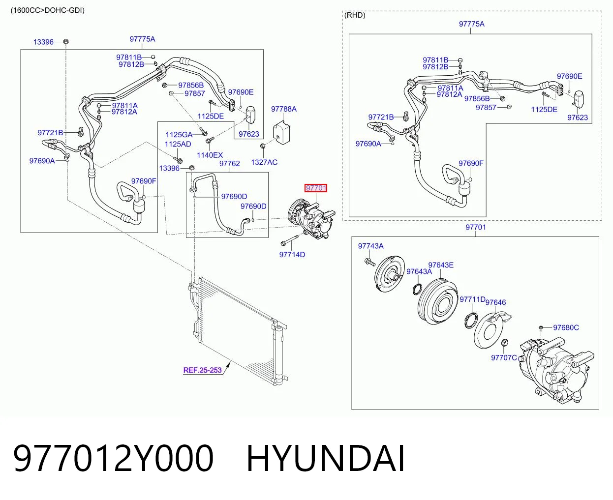 977012Y000 Hyundai/Kia Compresor climatizador