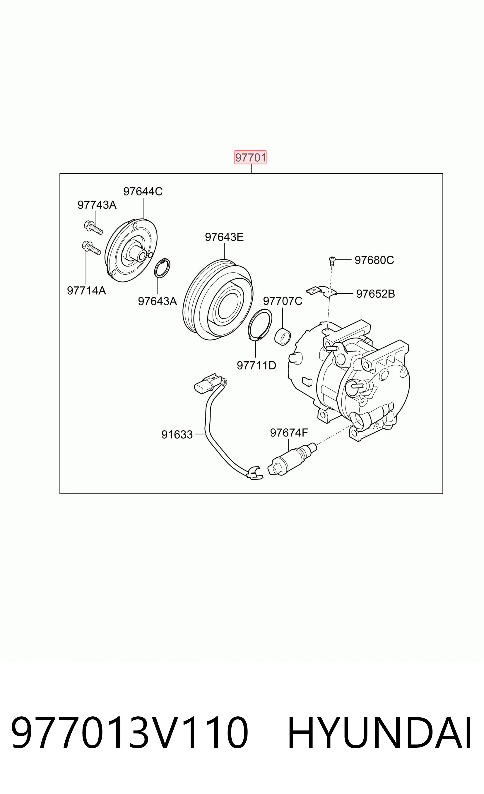 977013V110 Hyundai/Kia Compresor climatizador