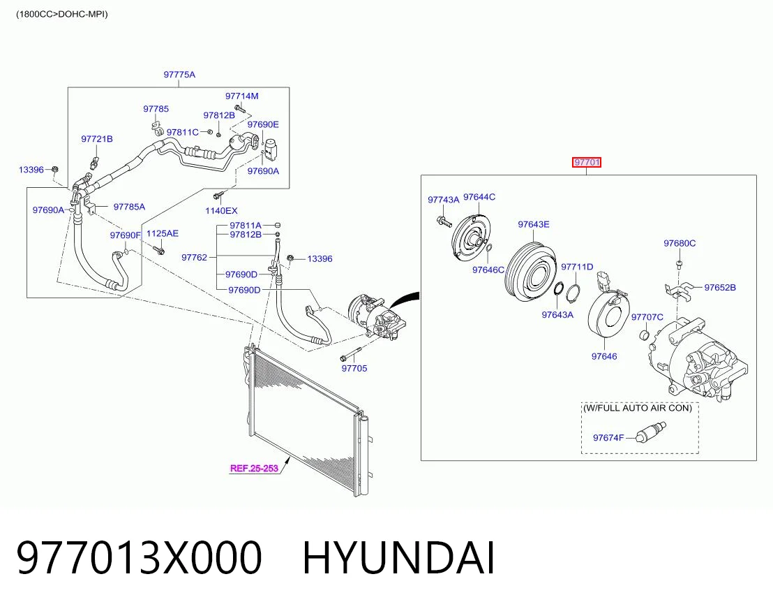 977013X000 Hyundai/Kia Compresor climatizador