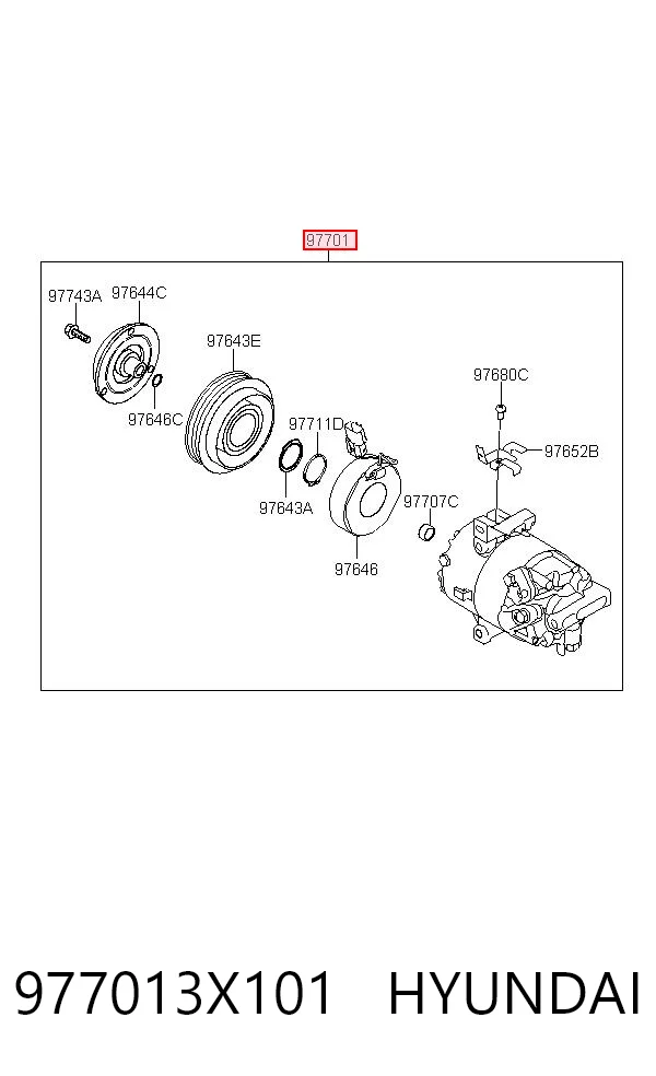 977013X101 Hyundai/Kia Compresor climatizador