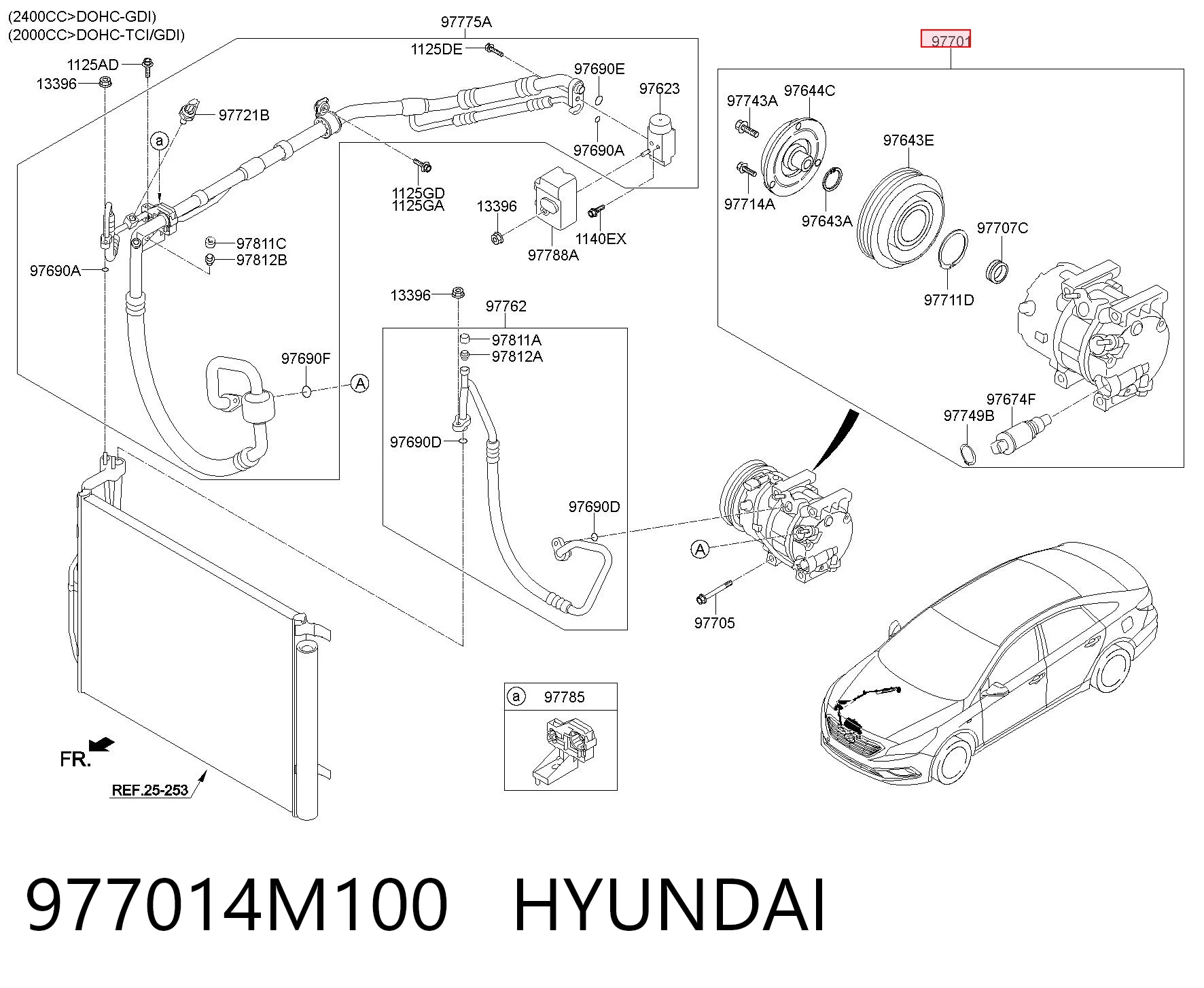 977014M100 Hyundai/Kia Compresor climatizador