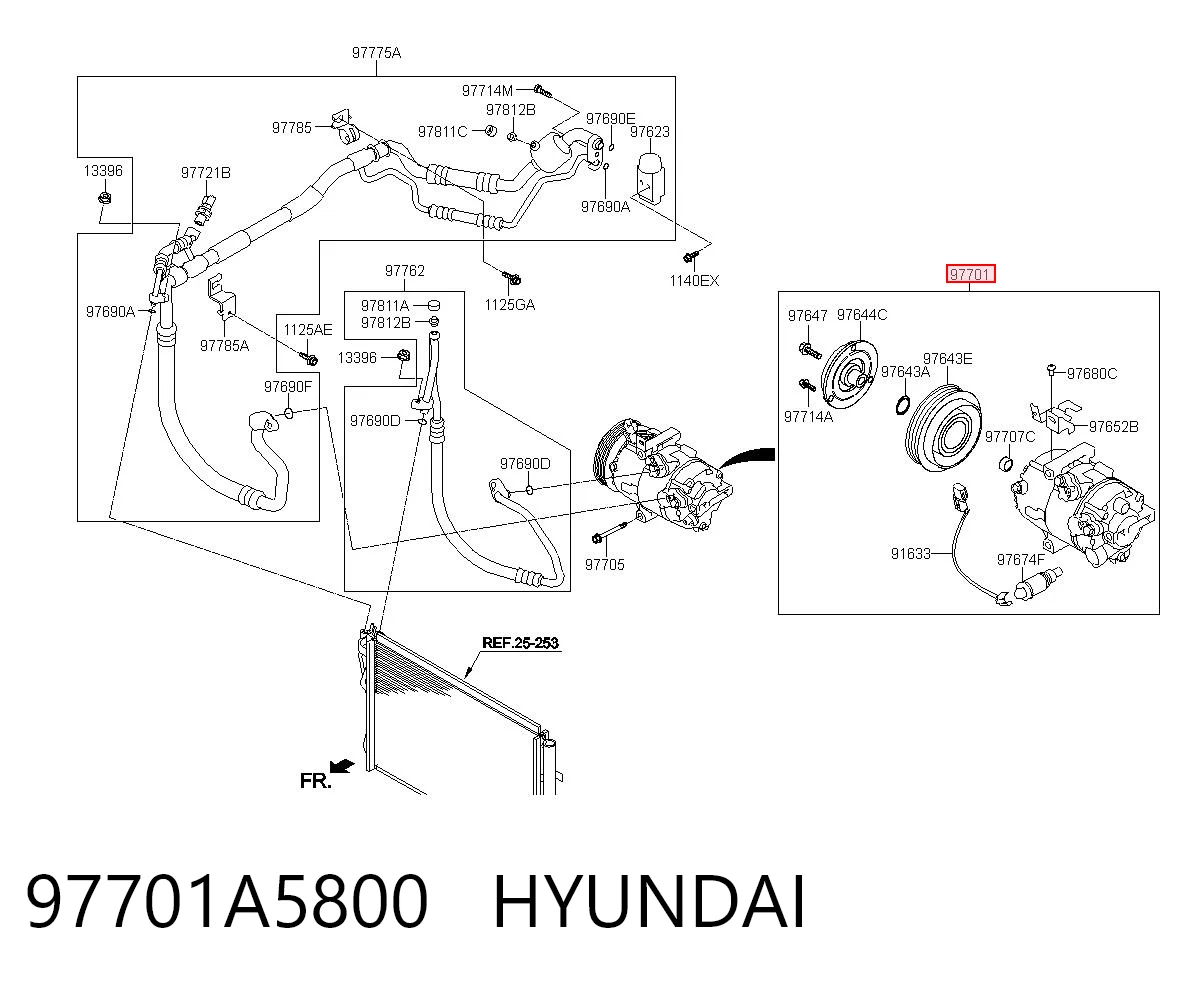 97701A5800 Hyundai/Kia Compresor climatizador