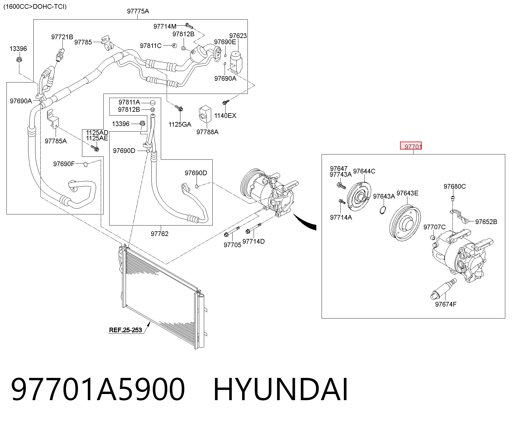 Compresor de aire acondicionado para Hyundai Elantra MD