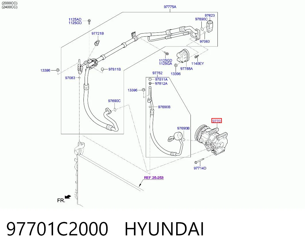 97701C2000 Hyundai/Kia Compresor climatizador
