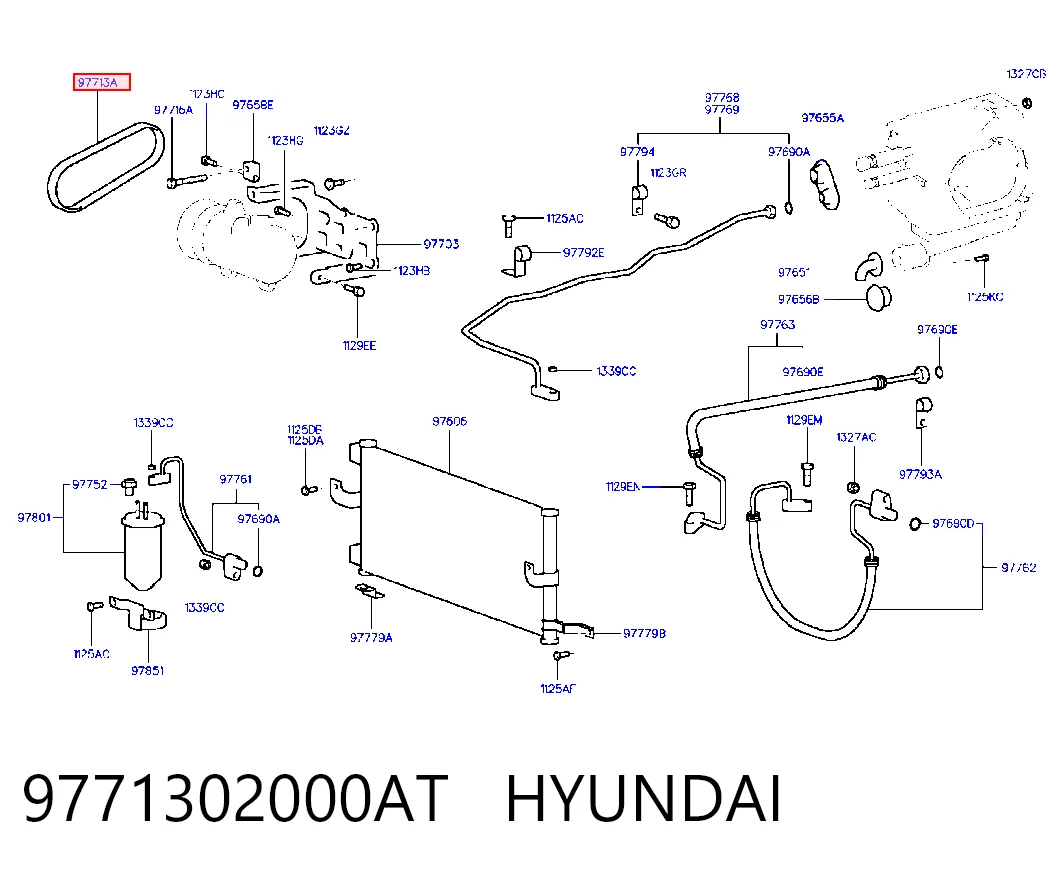 Correa de accesorios 9771302000AT HYUNDAI