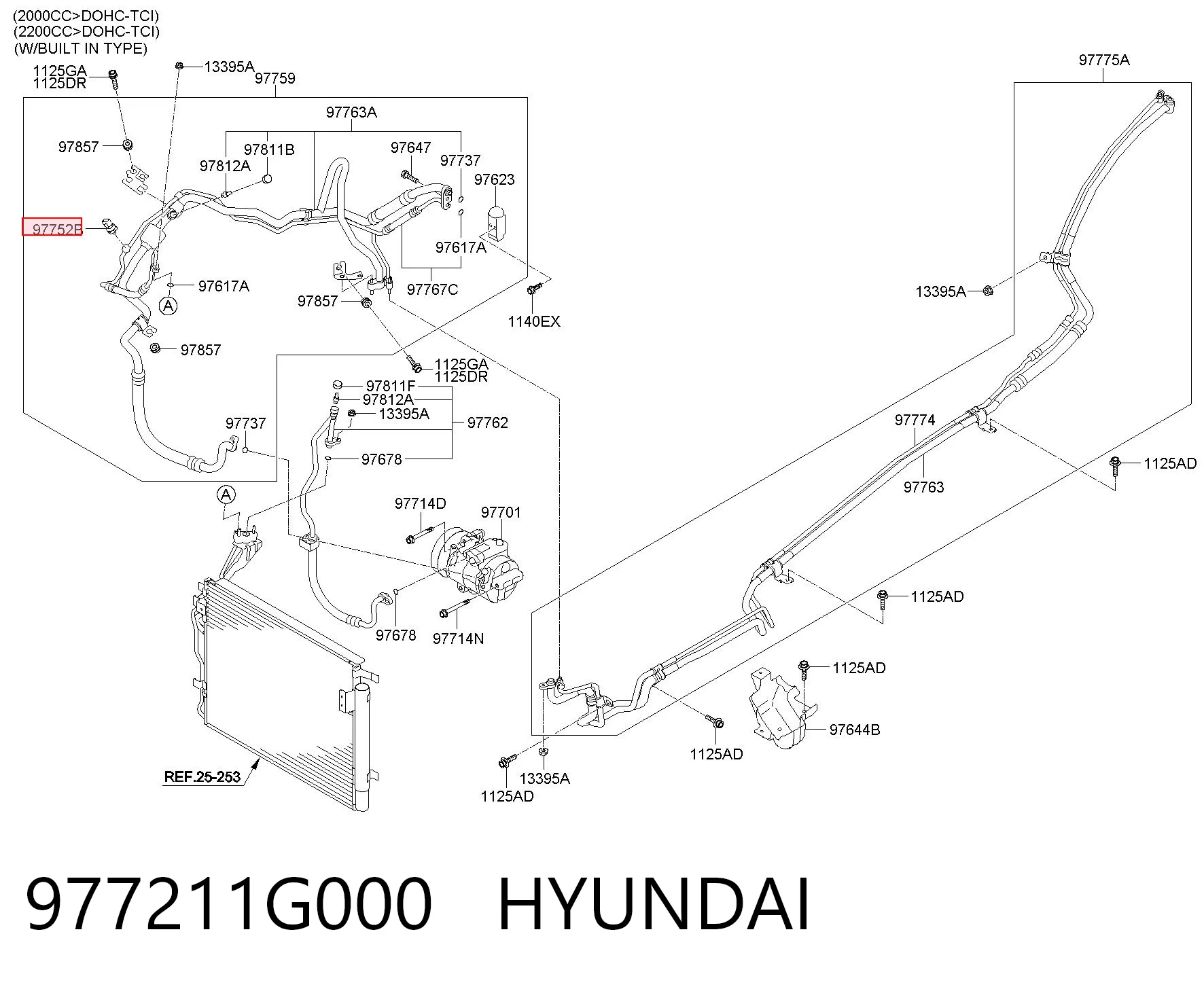 977211G000 Hyundai/Kia Sensor de baja presion aire acondicionado