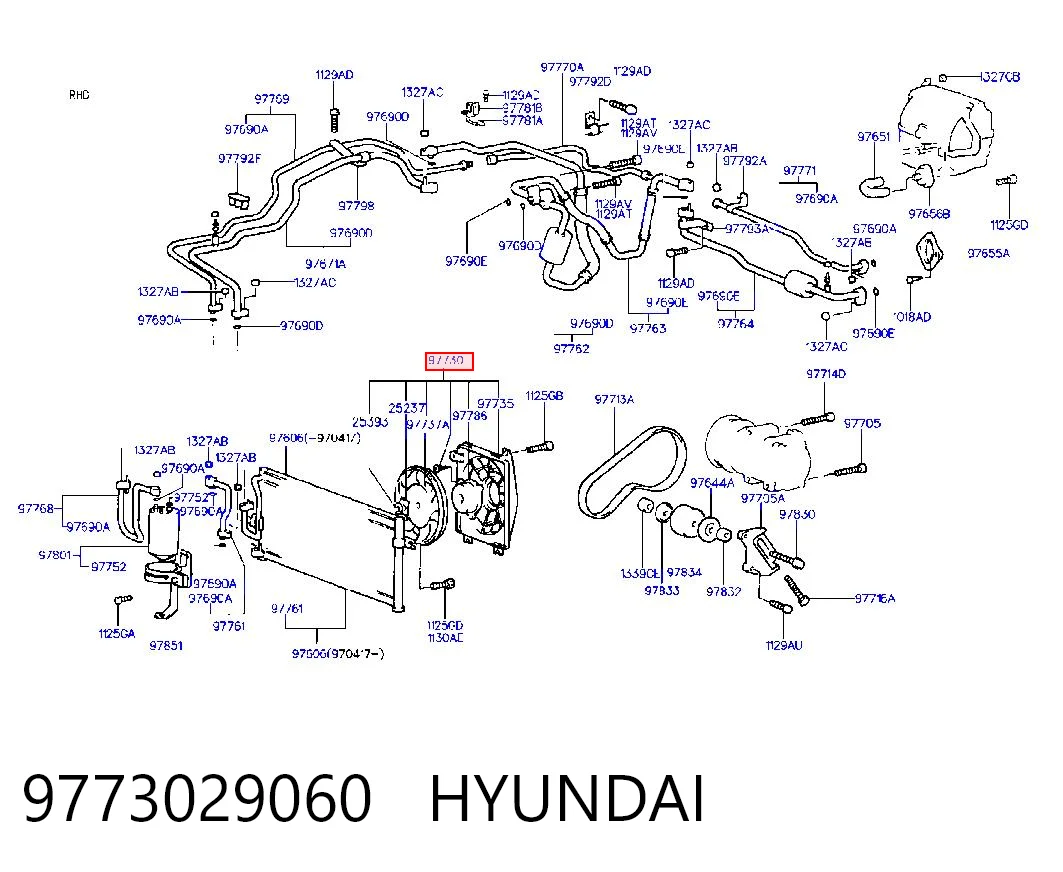 9773029060 General Motors Difusor del radiador del aire acondicionado con ventilador y motor