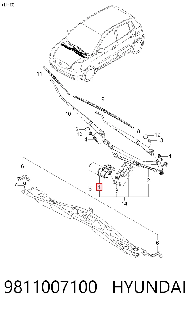 Motor del limpiaparabrisas Picanto hatchback (2003-2007) original desde 78,41 €