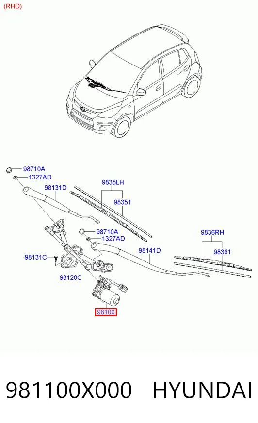 981100X000 Chrysler Motor del limpiaparabrisas