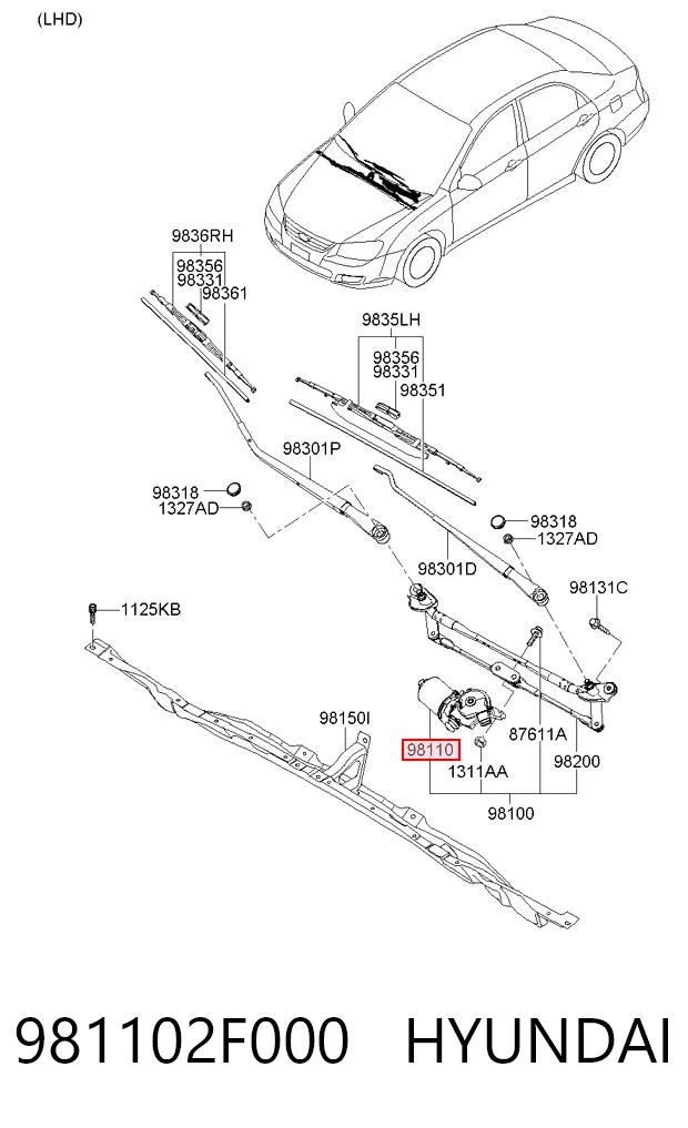 Comprar Motor del limpiaparabrisas KIA Cerato  LD a bajo precio