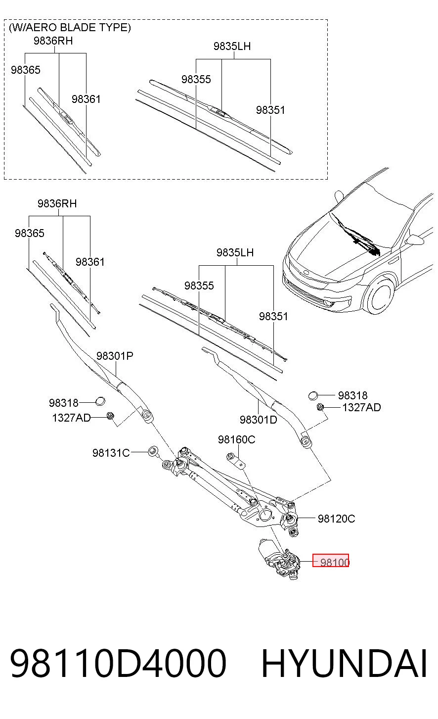 Comprar Motor del limpiaparabrisas KIA Optima  JF a bajo precio