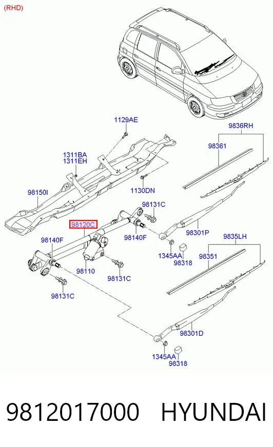 9812017000 Hyundai/Kia