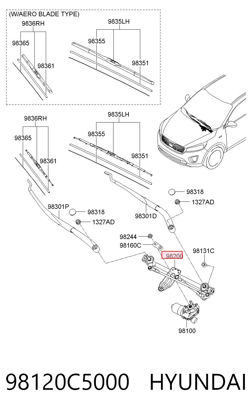 Comprar Trapezio del limpiaparabrisas KIA Sorento III UM a bajo precio