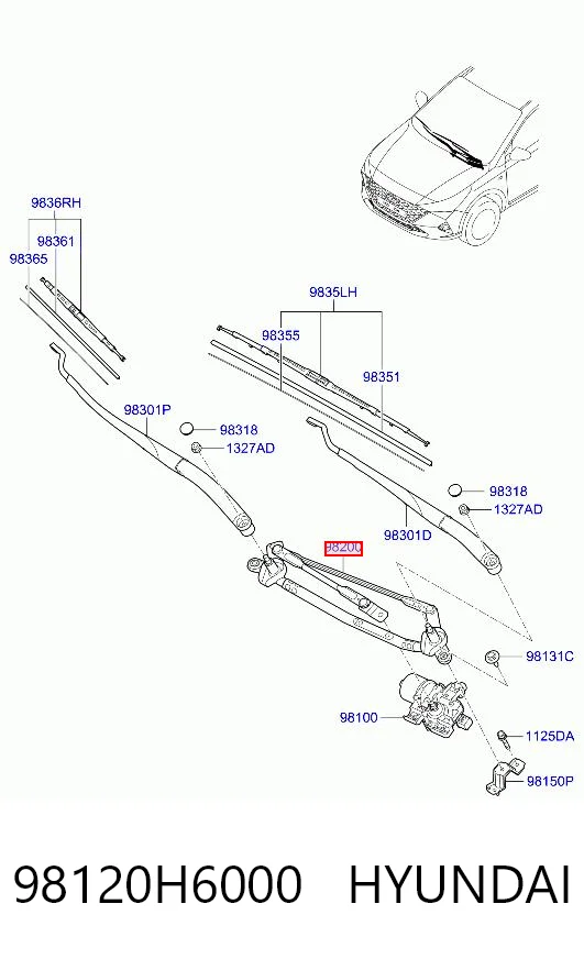 Comprar Trapezio del limpiaparabrisas Hyundai Accent  HC a bajo precio