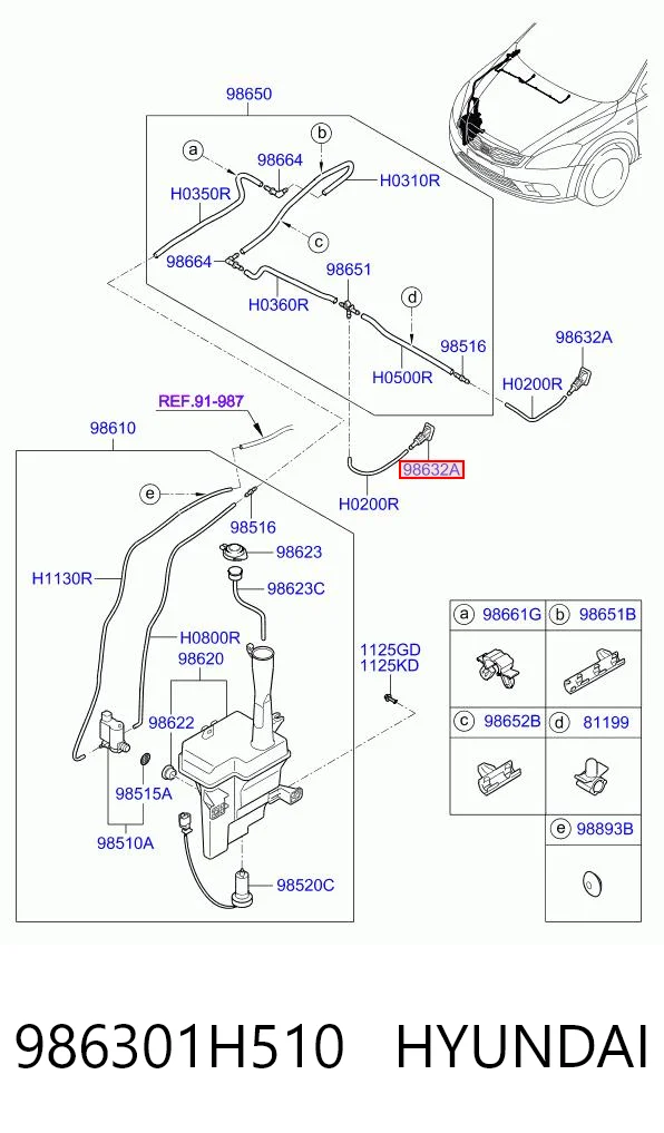 986301H510 Hyundai/Kia Boquilla del lavaparabrisas