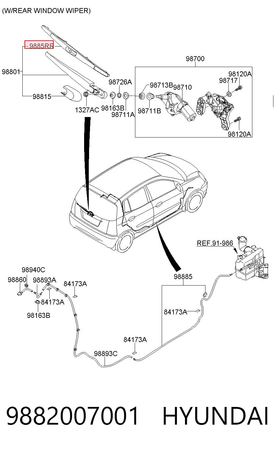 Limpiaparabrisas posterior Ford Fiesta V (JH, JD)