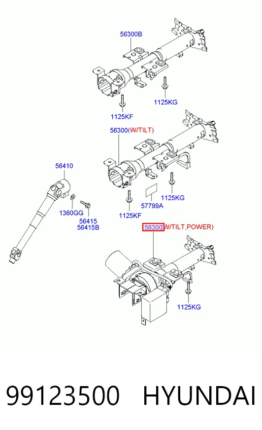 Columna de volante para Hyundai Getz  
