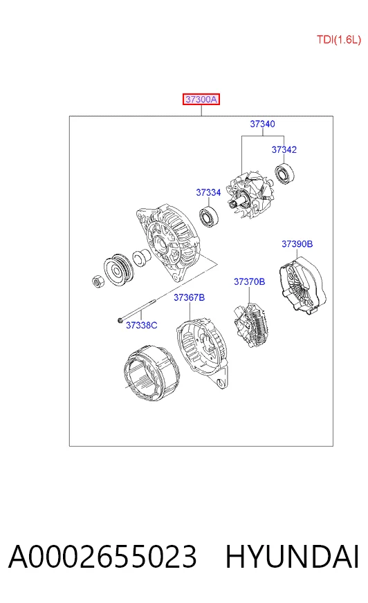 A0002655023 Hyundai/Kia Alternador de coche