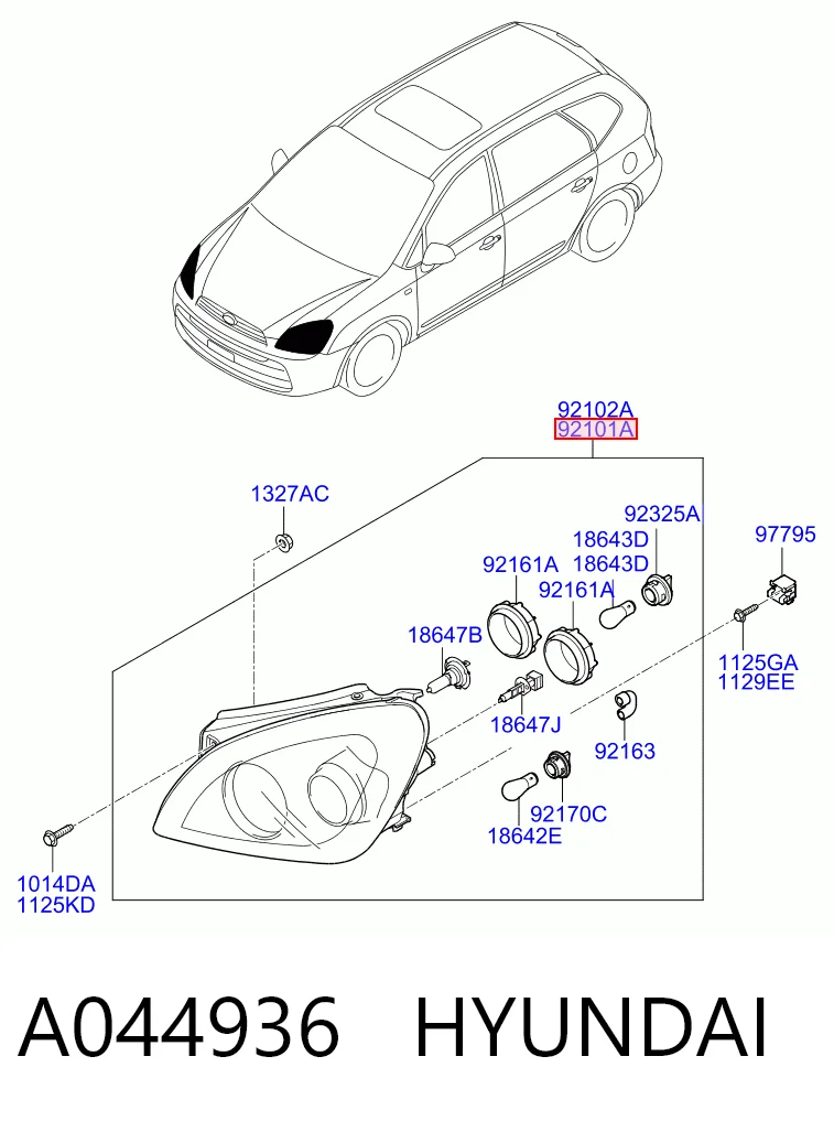 Faros para KIA Carens II FG
