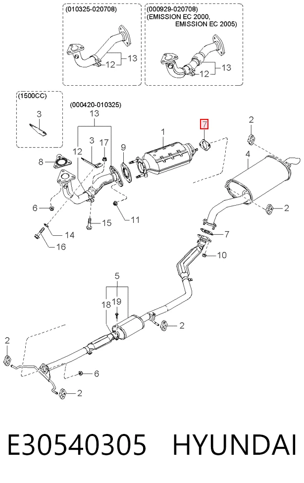 Junta de tubo de escape silenciador Outlander I SUV (2003-2008) original desde 3,63 €