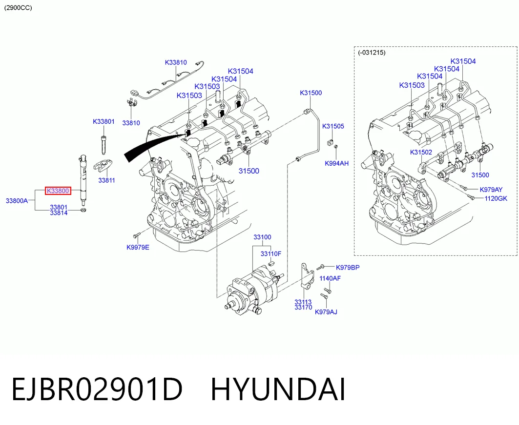 EJBR02901D Hyundai/Kia Inyector de combustible