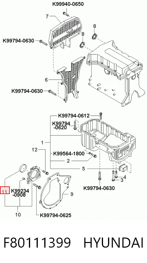 Retén del cigüeñal KIA Sportage I SUV (K00) (1994 - 2004) precio, desde 6,37 EUR