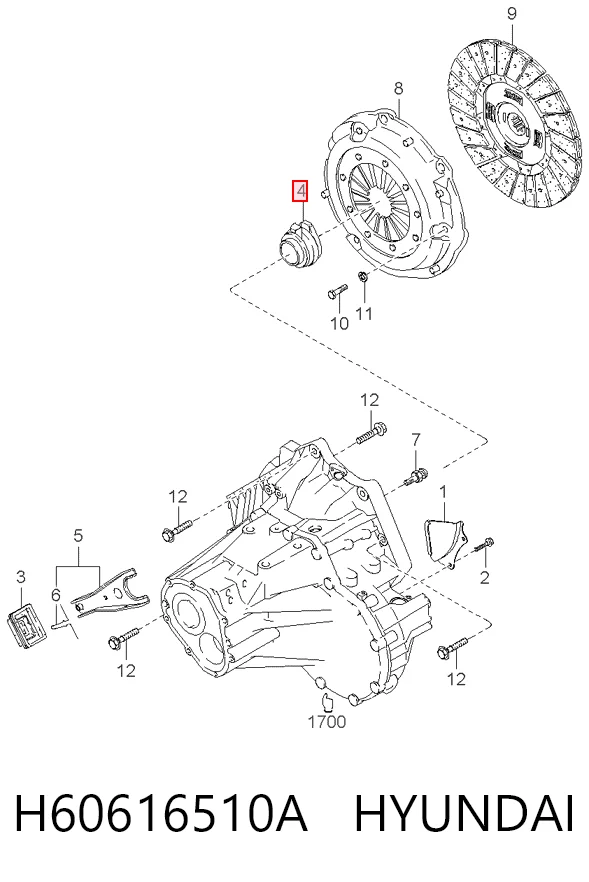 Cojinete de embrague H60616510A HYUNDAI