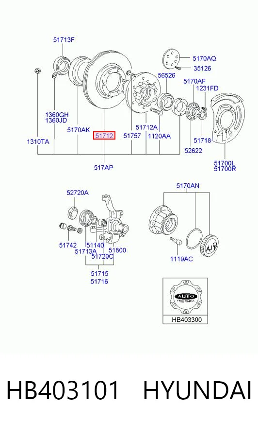 Disco de freno delantero HB403101 HYUNDAI