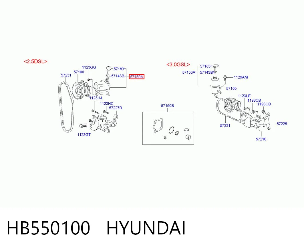 Comprar Depósito de la bomba de dirección asistida Hyundai Galloper JK a bajo precio