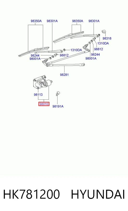 Comprar Motor limpiaparabrisas Hyundai Galloper  JK