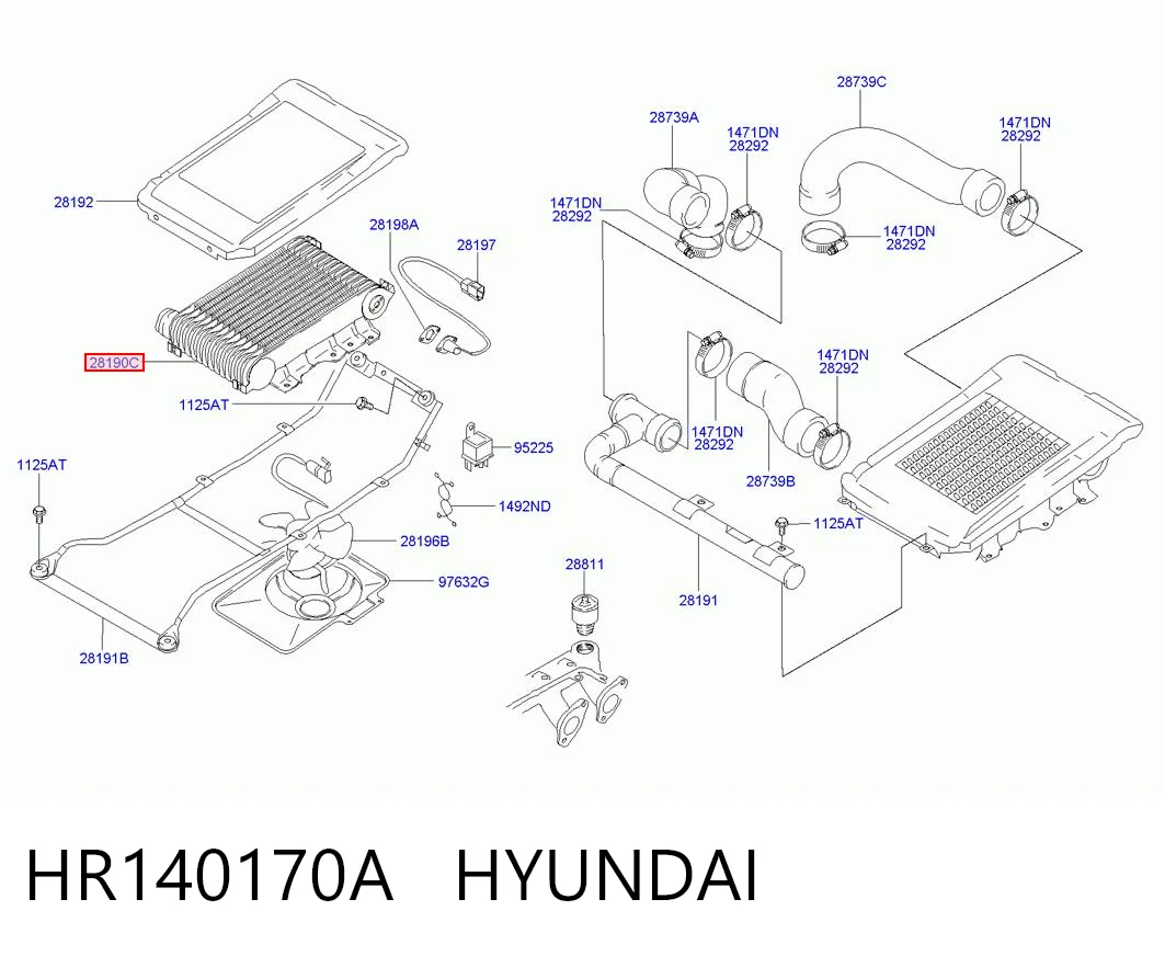 Radiador de intercooler Hyundai Galloper  (1997-2003)