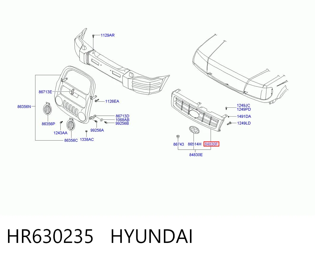 Comprar Parrilla del radiador Hyundai Galloper  JK a bajo precio