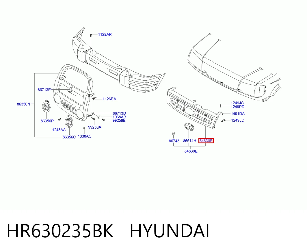 Rejilla de radiador Hyundai Galloper  (JK)