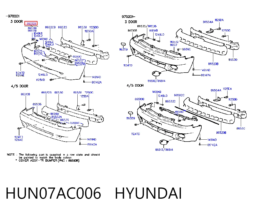 Parachoques Hyundai Accent I