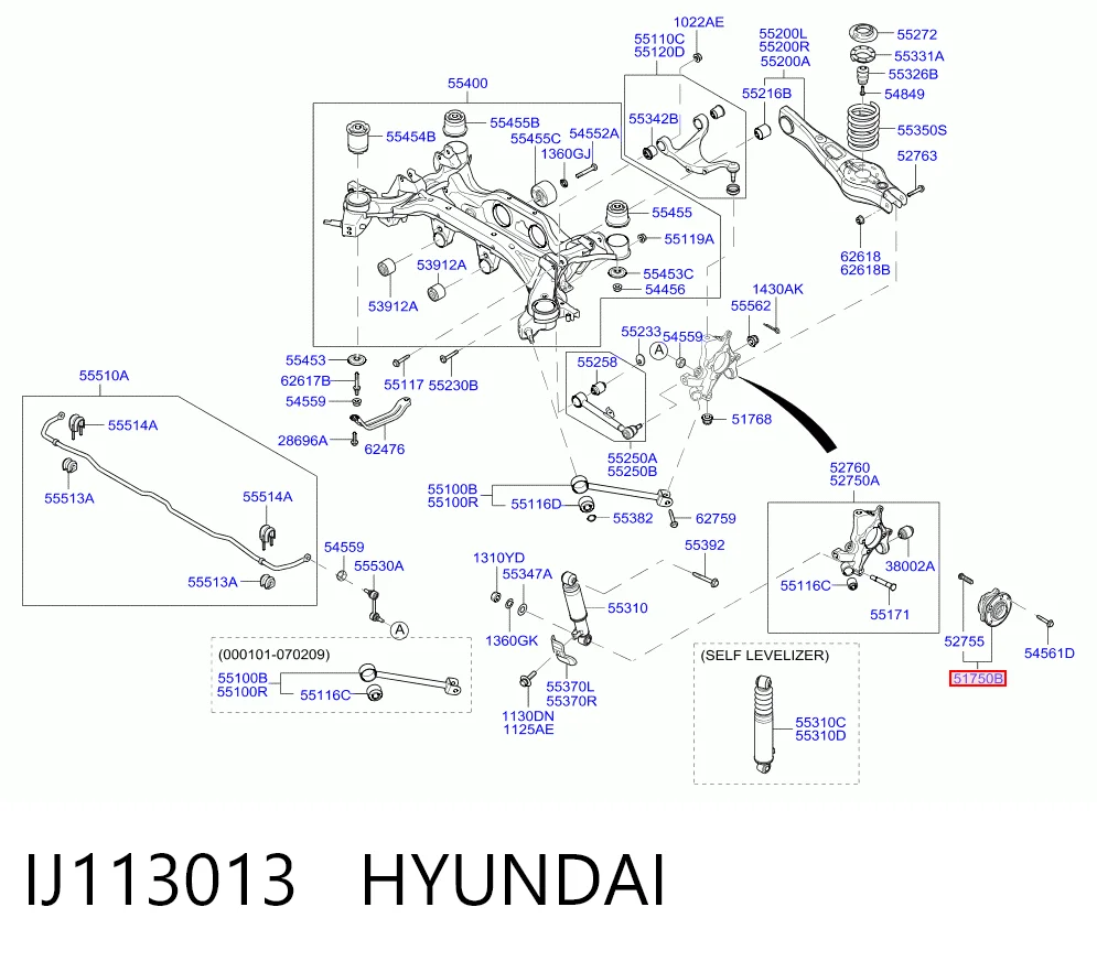 Cubo de rueda delantero IJ113013 HYUNDAI