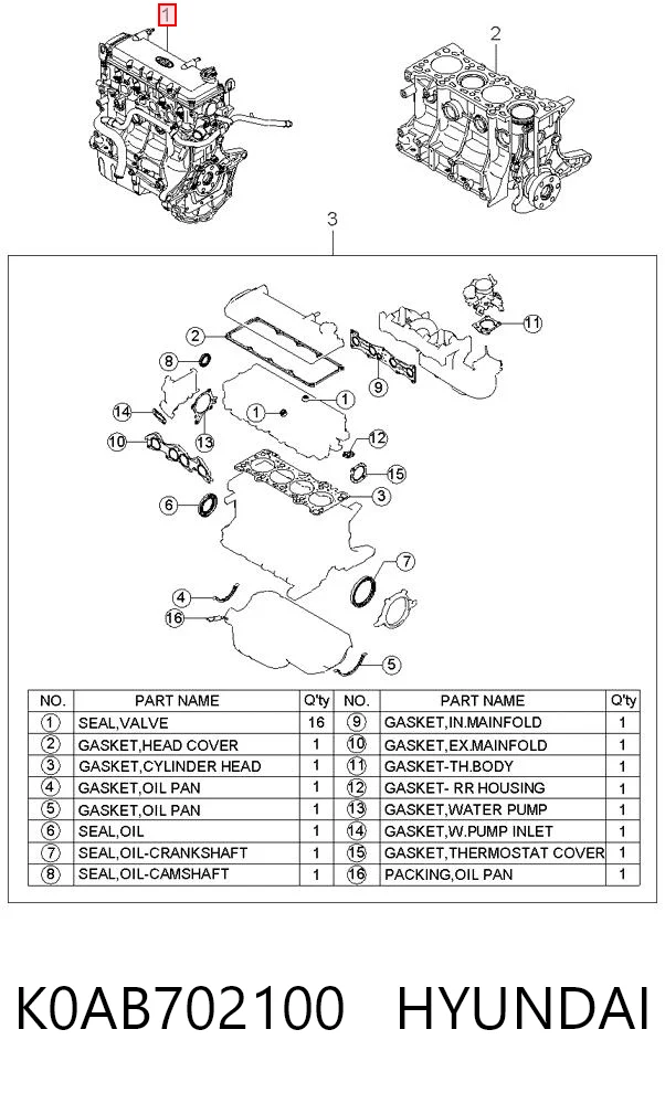 Motor completo K0AB702100 HYUNDAI