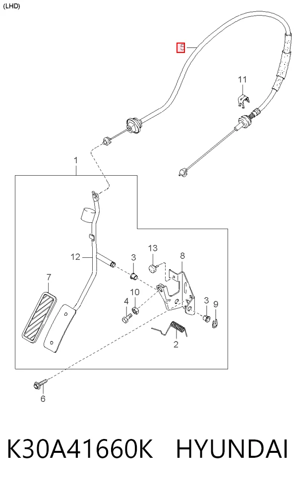 Cable del acelerador KIA Rio I hatchback (DC) (2000 - 2006) precio, desde 21,39 EUR