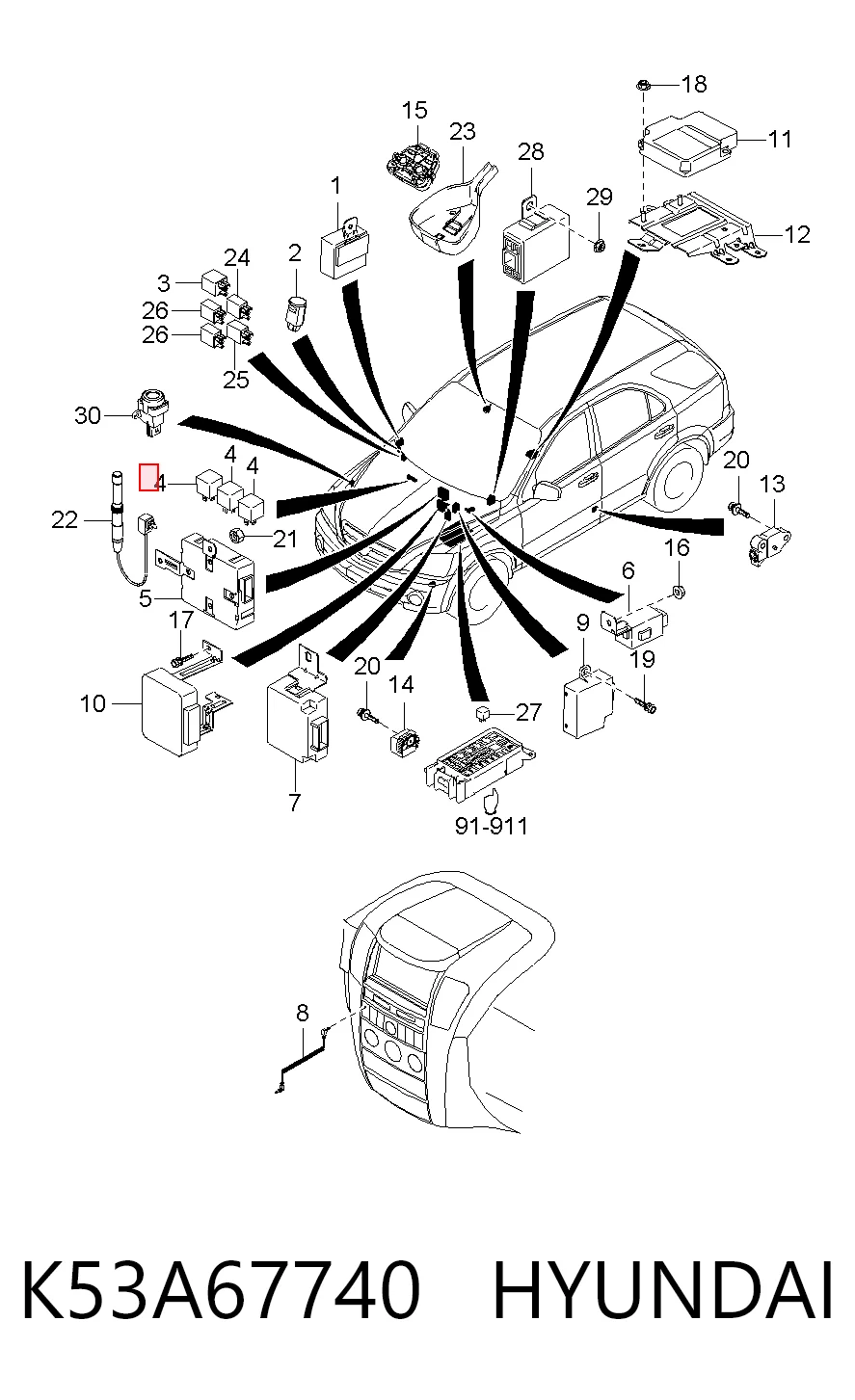952303A400 General Motors Intermitente de espejo