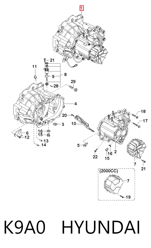 K9A0 Hyundai/Kia Transimisión manual