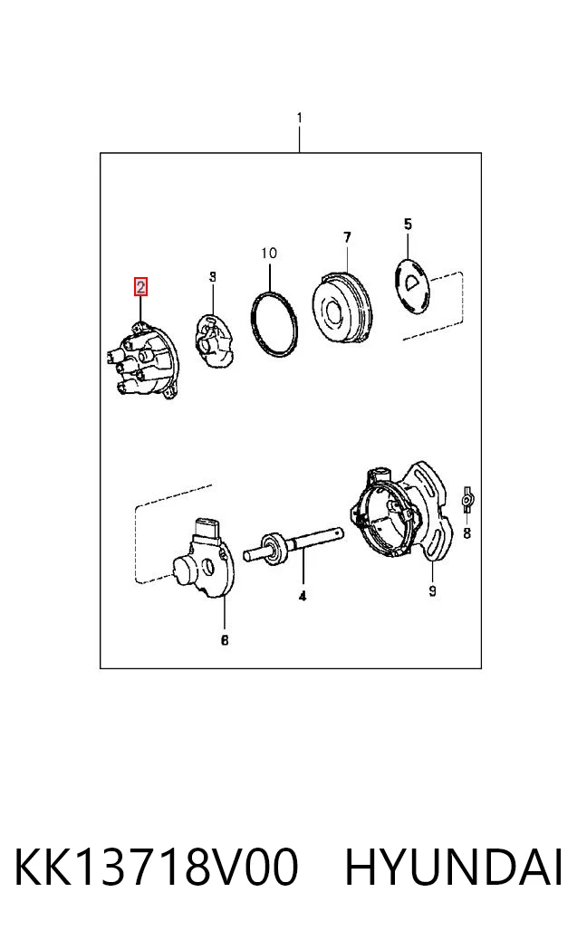Tapa del distribuidor de encendido KK13718V00 HYUNDAI