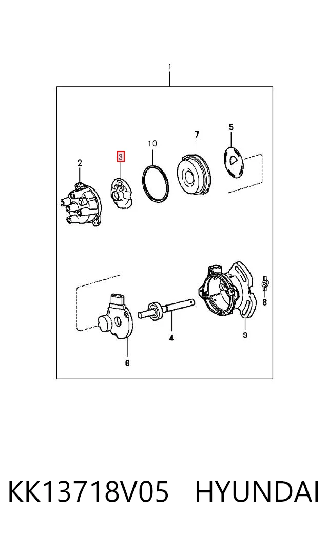 Rotor del distribuidor de encendido KK13718V05 HYUNDAI