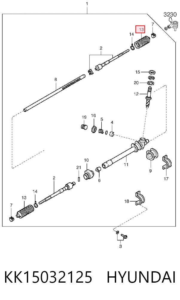 Fuelle de dirección Subaru Impreza I