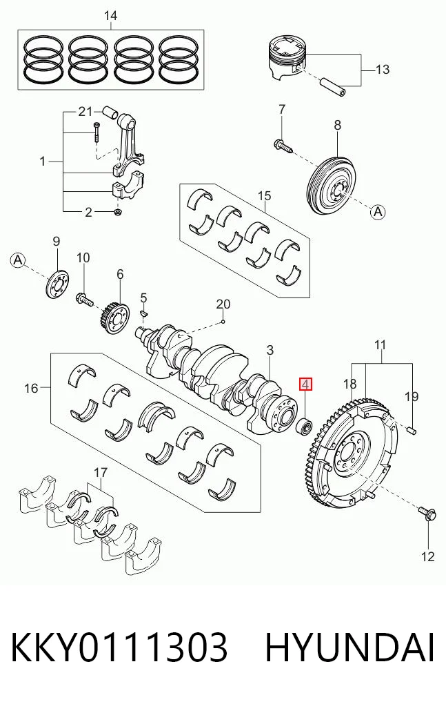 Cojinete alternador Cerato sedán (2004-2008) original desde 4,76 €