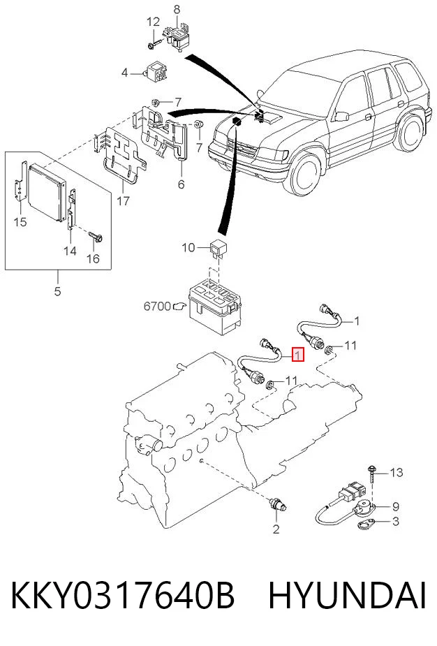 Sensor de marcha atrás para KIA Sportage K00