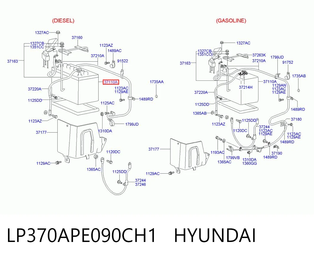 Batería de arranque HYUNDAI LP370APE090CH1