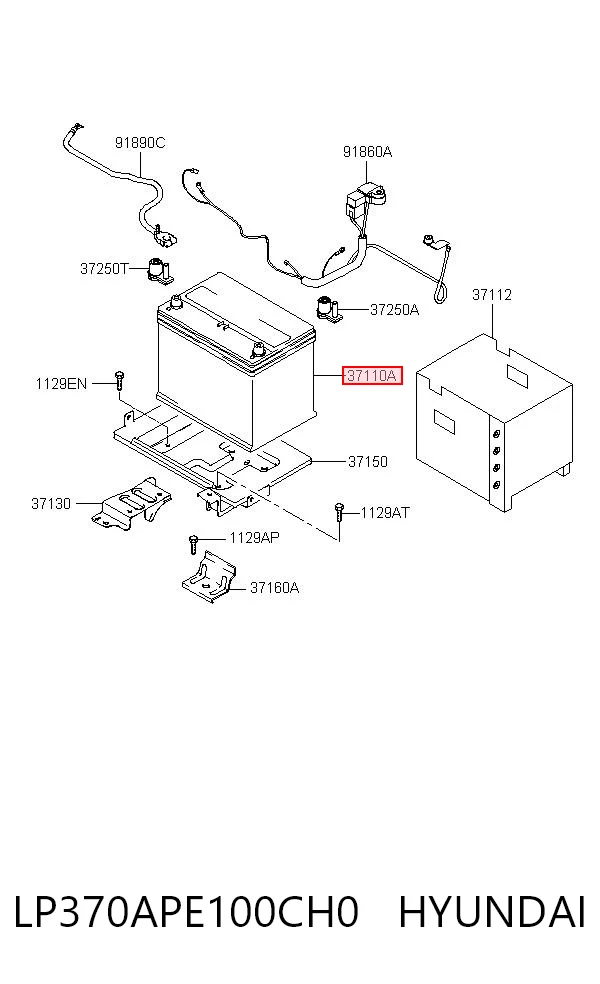 Batería de arranque HYUNDAI LP370APE100CH0