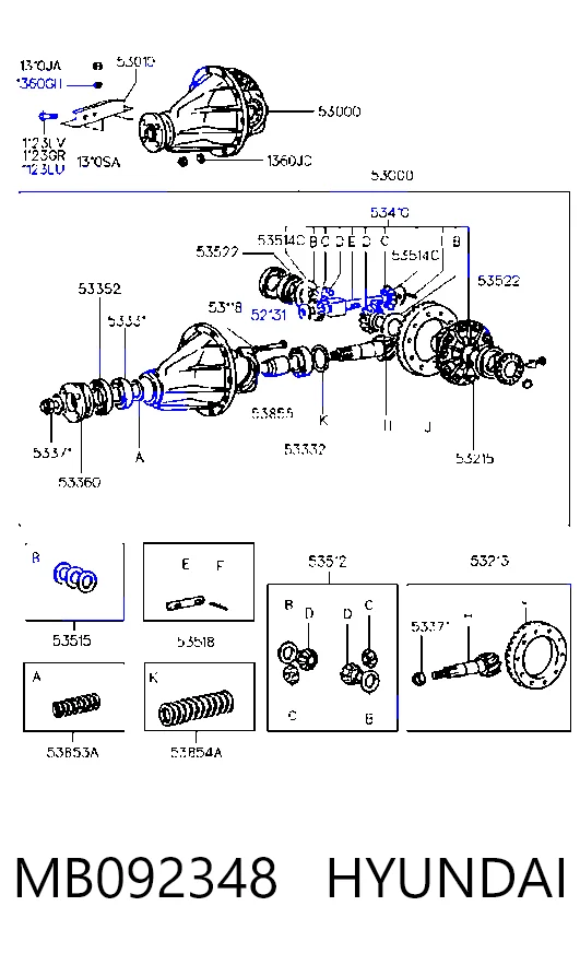 5352144020 Chrysler Cojinete interior del semieje trasero