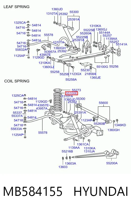 Muelle trasero MB584155 HYUNDAI