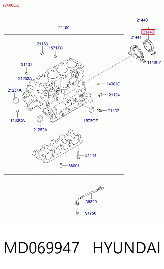 Retén de cigüeñal AM0111399 Mazda